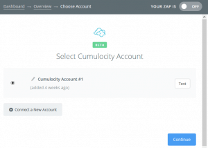 Cumulocity Account auswählen